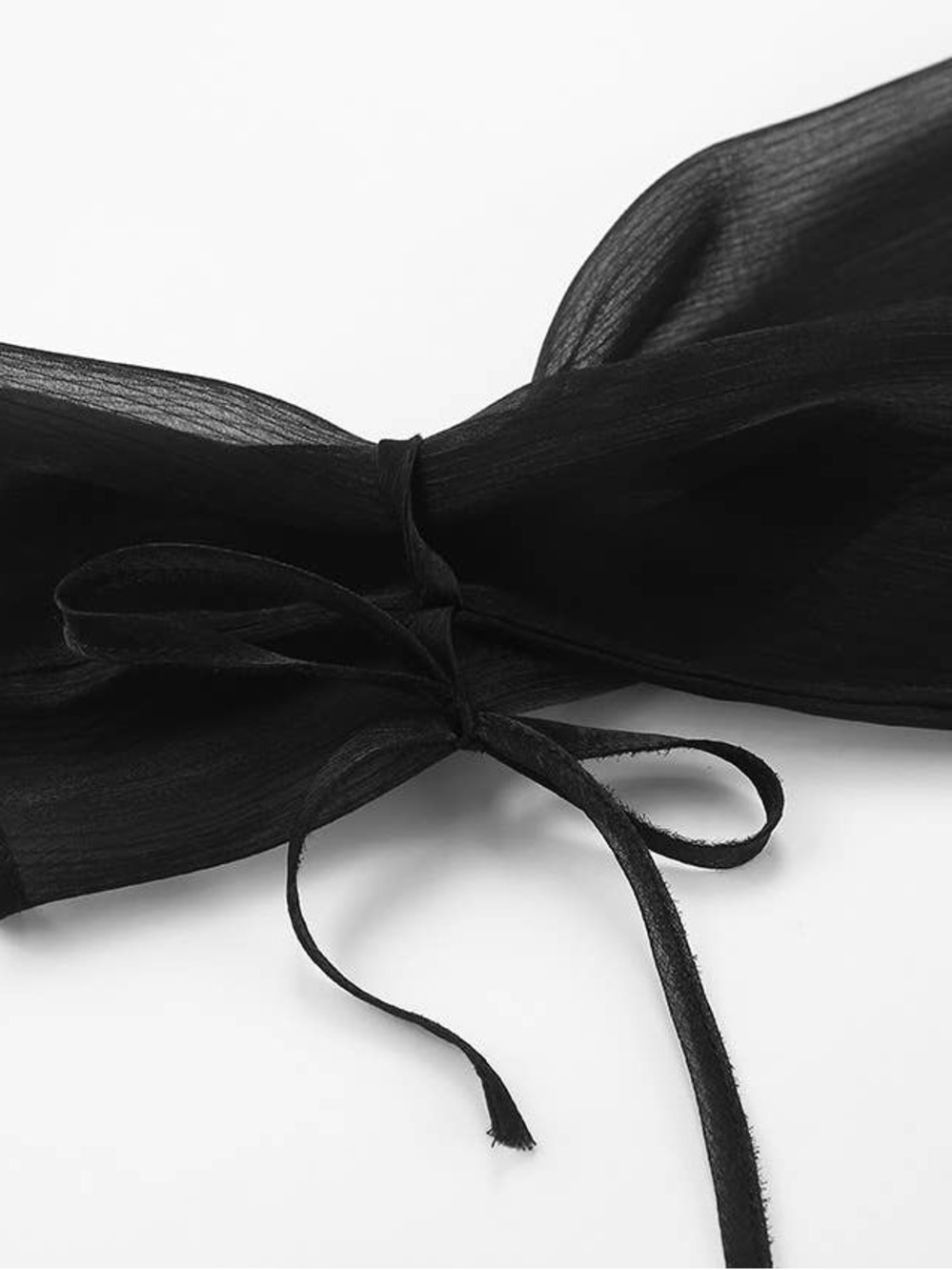 Sheer Black Button-Up Women's Blouse - Picture 7 of 8